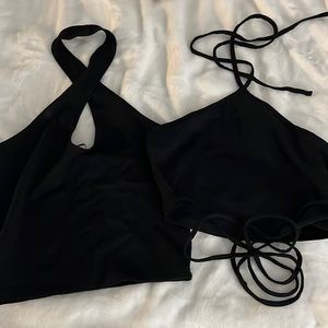 A&F Black Crop Top set